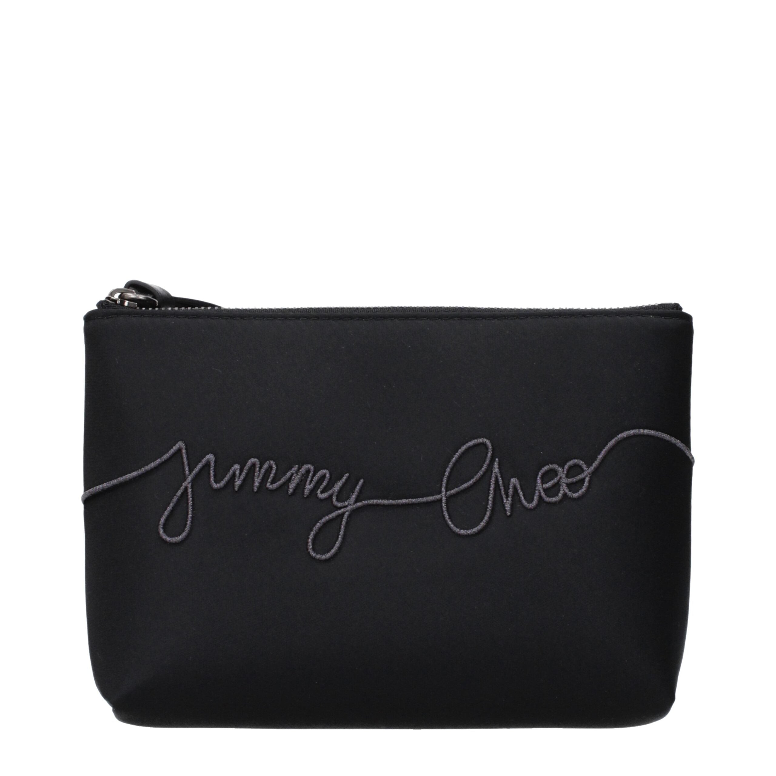 Jimmy Choo Black Satin Clutch Bags